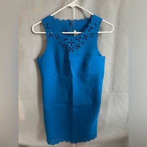 J. Crew Blue Sleeveless Midi Shift Dress